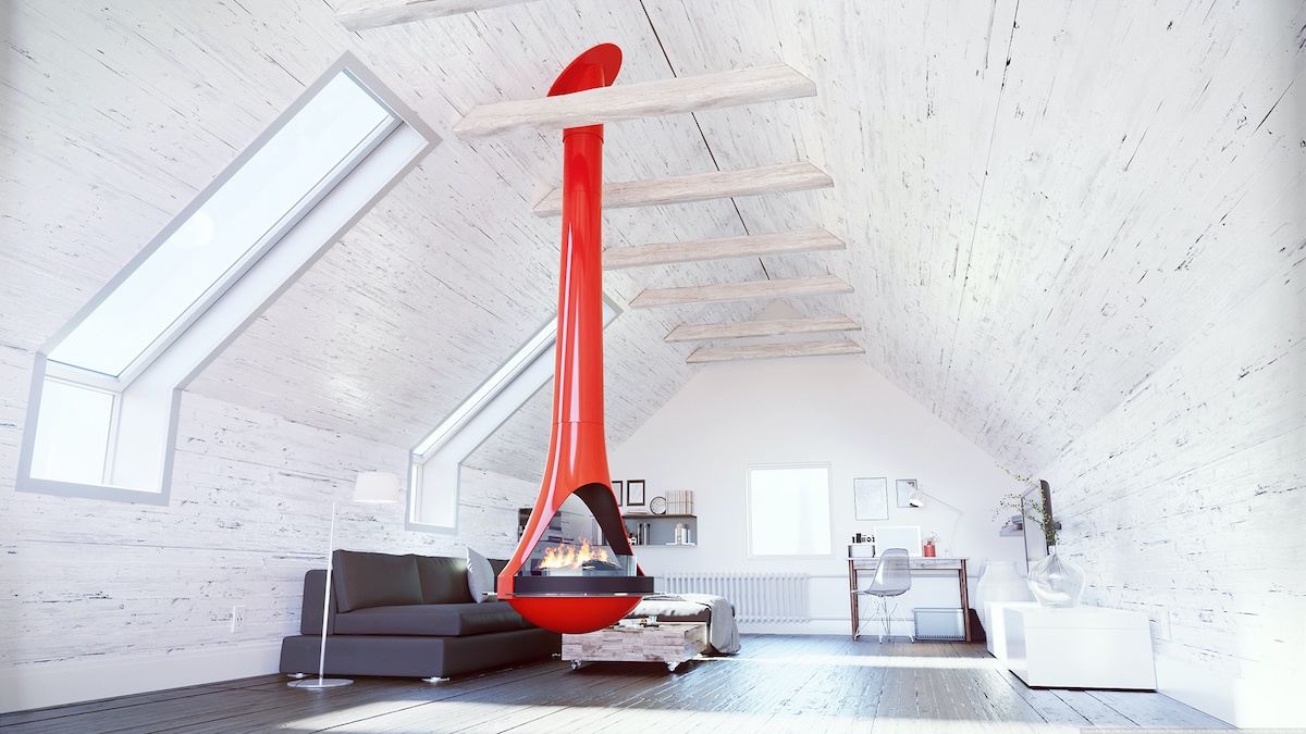 Image of the Lucija Suspended Fireplace