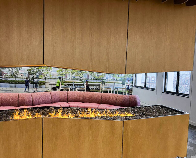 Custom 96 Hearth Mount Vapor - Shawmut Lesley Uni - Sherrill Hall
