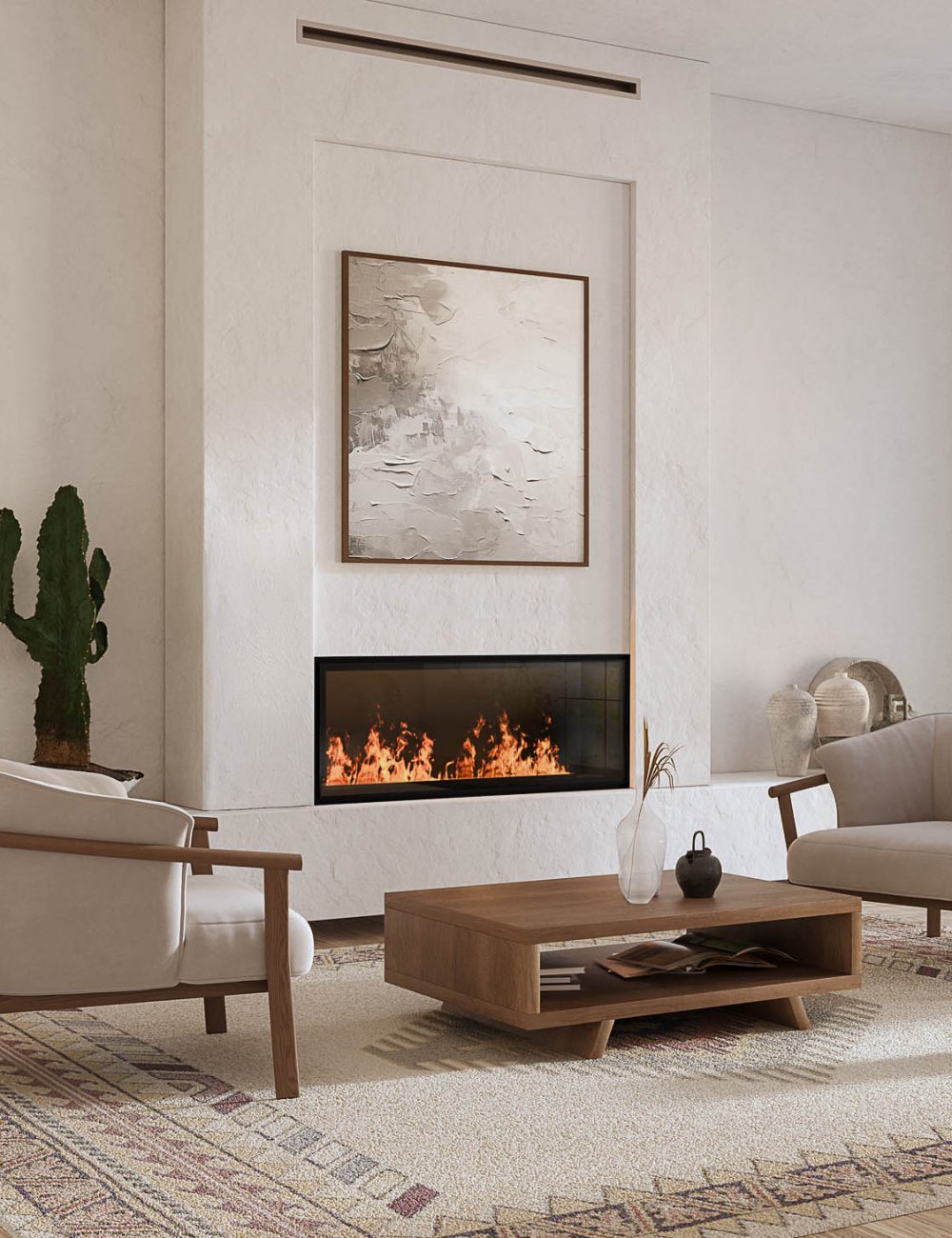 52 Inch Single-Sided Built-In Linear Vapor-Fire