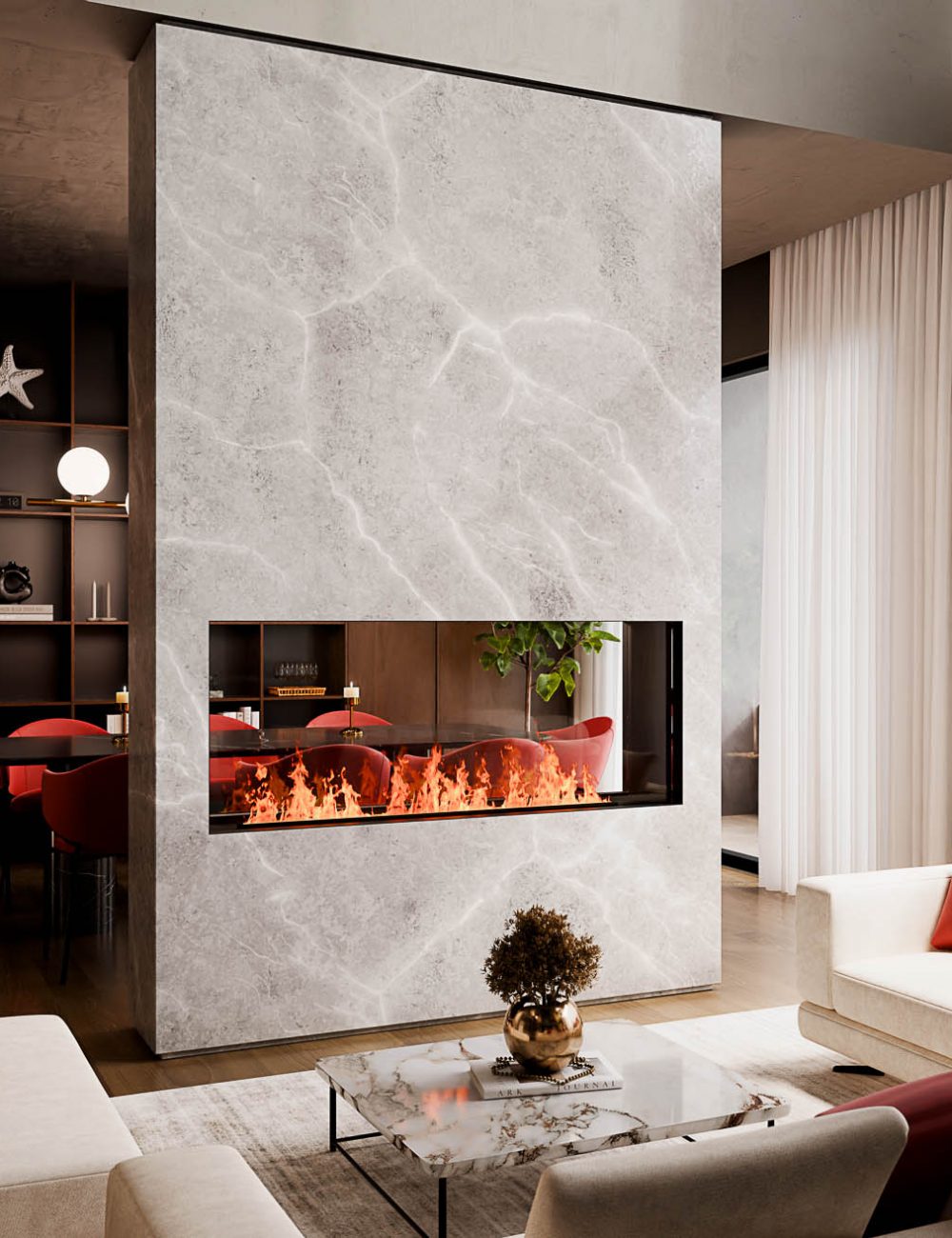 72 Inch Grandview See-Thru Vapor-Fire