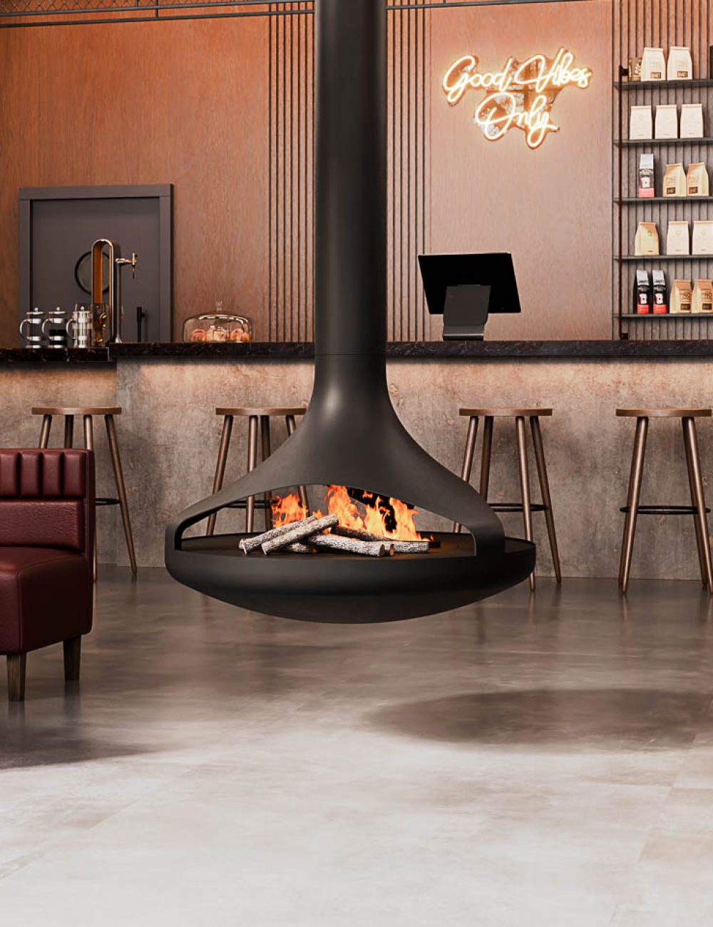 CALLISTA Triple-Sided Suspended Vapor-Fire